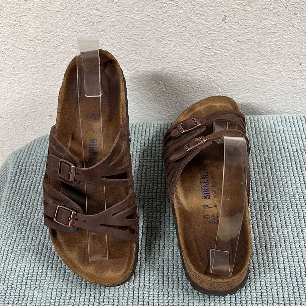 Birkenstock Granada Tobacco Leather Soft Footbed size 38